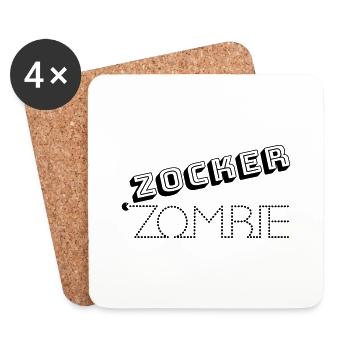Zocker Zombie - Untersetzer (4er-Set) - Weiß - Vorne