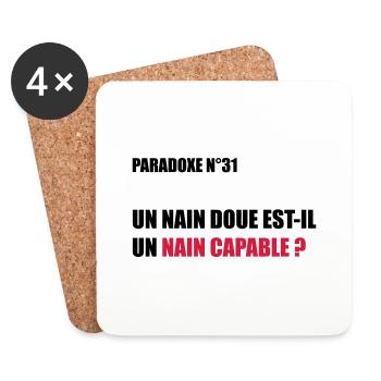 PARADOXE nain - Dessous de verre (lot de 4) - blanc - Devant