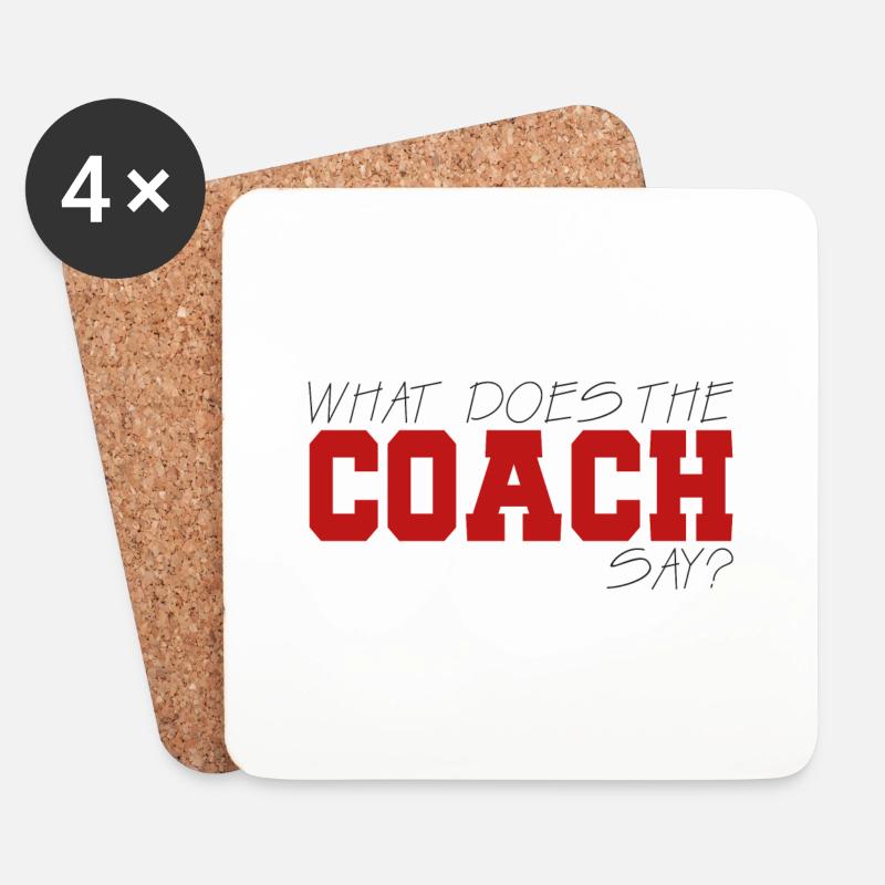Coach / Trainer: What Does The Coach Say? - Untersetzer (4er-Set) - Weiß