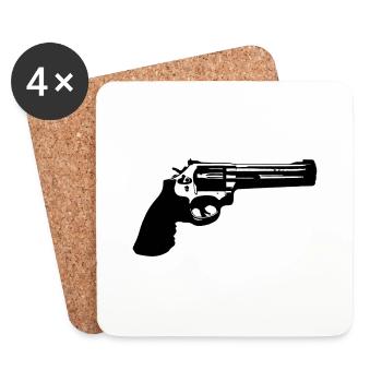 gun_revolver - Dessous de verre (lot de 4) - blanc - Devant