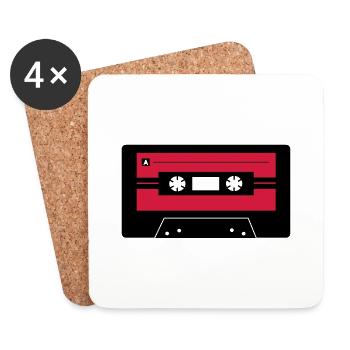 Kassette_farbe - Untersetzer (4er-Set) - Weiß - Vorne