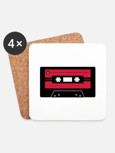 Kassette_farbe - Untersetzer (4er-Set) - Weiß