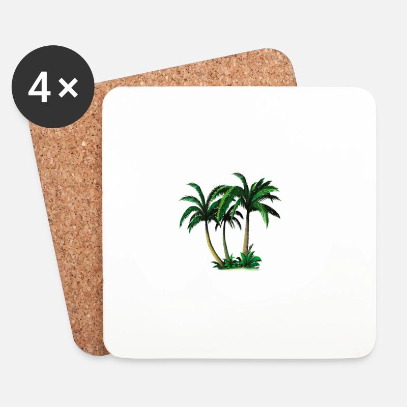 palms - Untersetzer (4er-Set) - Weiß