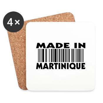 made in MARTINIQUE (1c) - Dessous de verre (lot de 4) - blanc - Devant