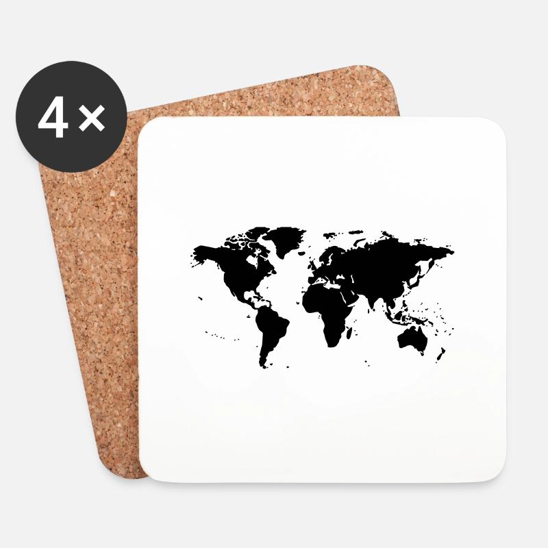 worldmap landkarte globus - Untersetzer (4er-Set) - Weiß