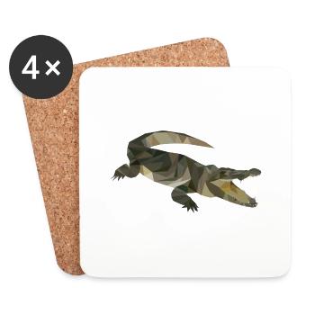 Crocodile - Dessous de verre (lot de 4) - blanc - Devant