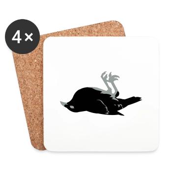 dead raven craven crow - Coasters (set of 4) - white - Front
