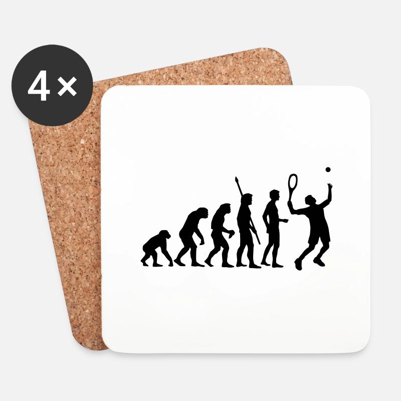evolution_tennis_b_1c - Coasters (set of 4) - white