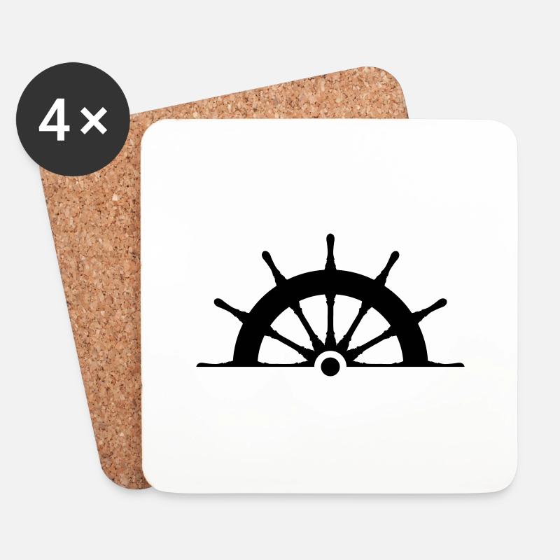 Steering wheel - Coasters (set of 4) - white