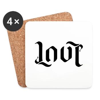 LOVE AMBIGRAM FONT - Coasters (set of 4) - white - Front