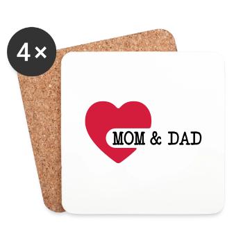 love_mom_and_dad__f2 - Dessous de verre (lot de 4) - blanc - Devant