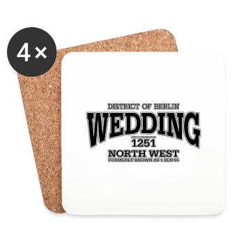 Wedding black print - Untersetzer (4er-Set) - Weiß - Vorne