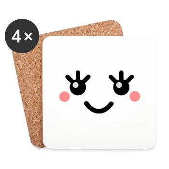 cute_face - Coasters (set of 4) - white - Front