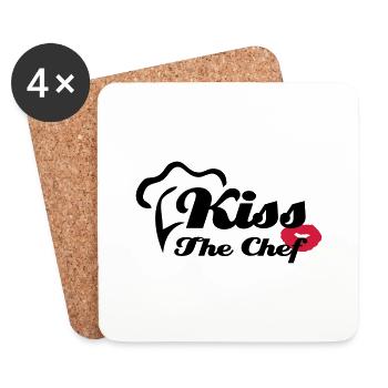 Kiss The Chef - Untersetzer (4er-Set) - Weiß - Vorne