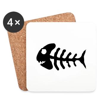 bone_fish_f1 - Untersetzer (4er-Set) - Weiß - Vorne