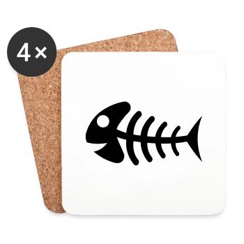 fish_bones_f1 - Untersetzer (4er-Set) - Weiß - Vorne