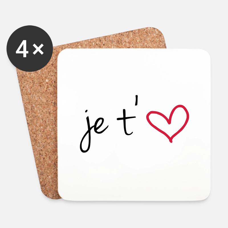 Je t'aime - Coasters (set of 4) - white