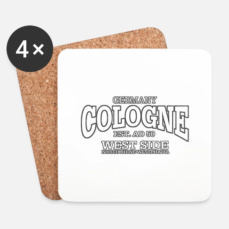 Köln Cologne (white oldstyle) - Untersetzer (4er-Set) - Weiß