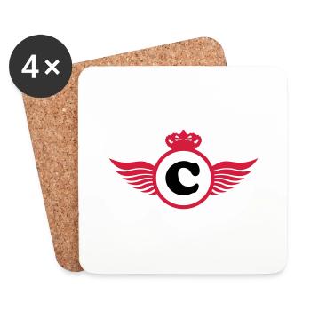 c_logo_f2 - Dessous de verre (lot de 4) - blanc - Devant