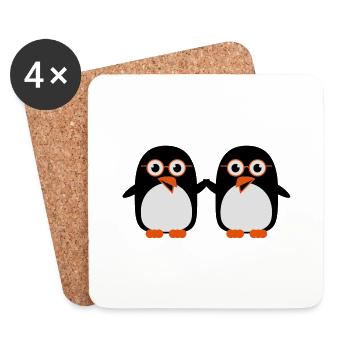 pinguine_geeks_c3 - Untersetzer (4er-Set) - Weiß - Vorne
