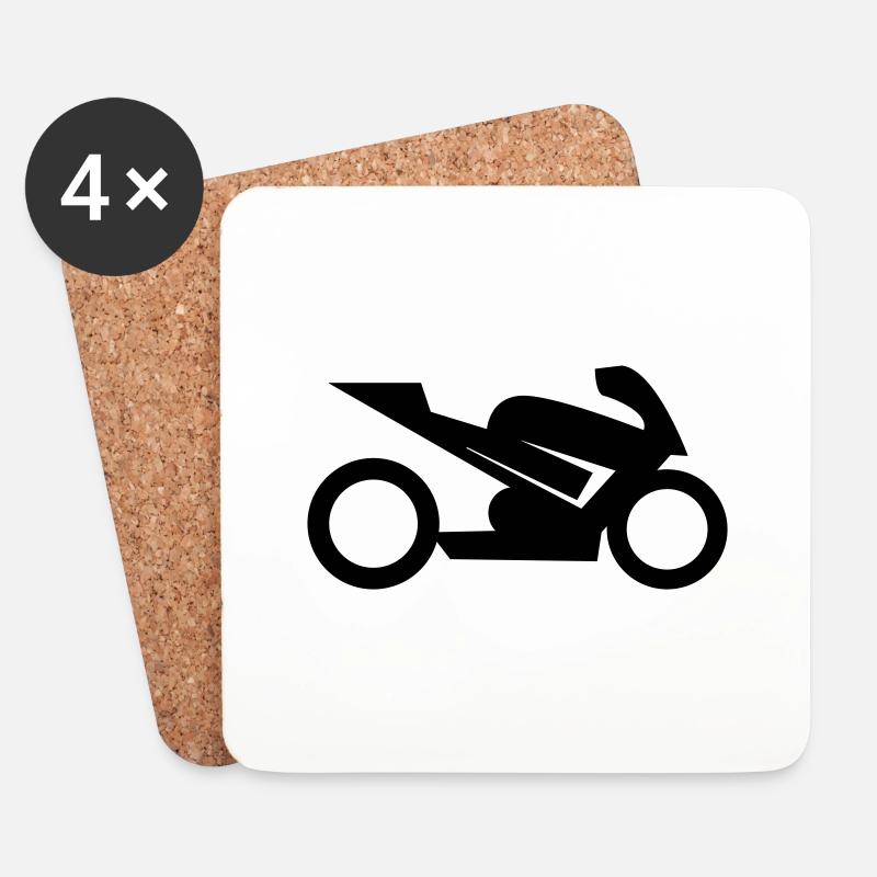 Motorrad - Untersetzer (4er-Set) - Weiß