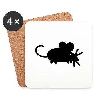 Maus - Untersetzer (4er-Set) - Weiß - Vorne