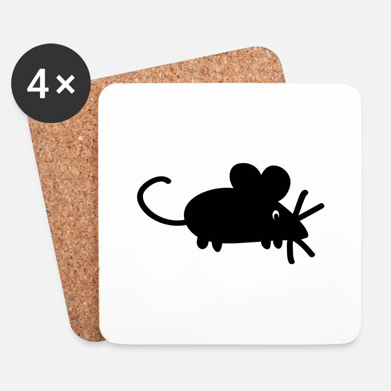 Maus - Untersetzer (4er-Set) - Weiß