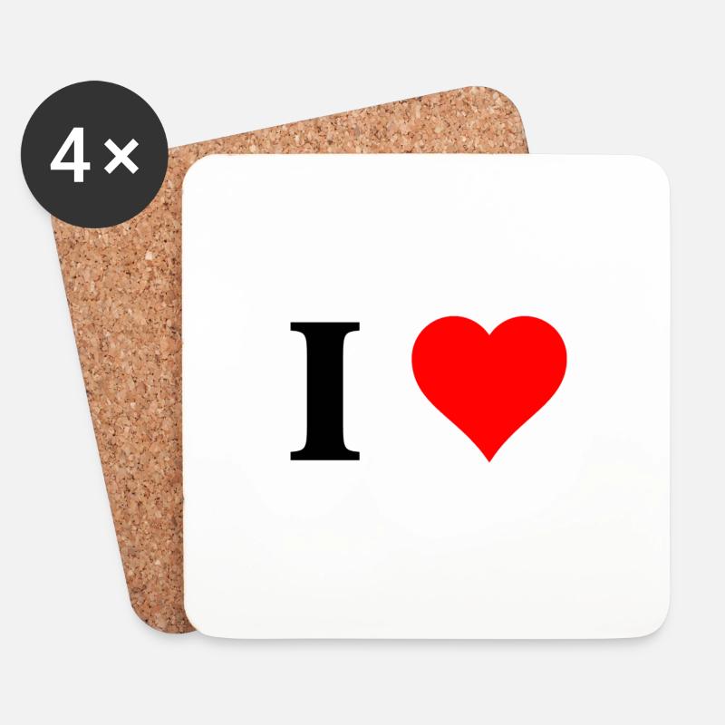 ich love - Untersetzer (4er-Set) - Weiß