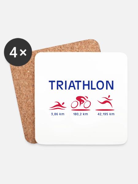 Triathlon - Untersetzer (4er-Set) - Weiß