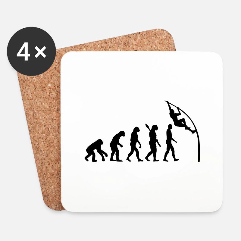 Evolution Stabhochsprung - Untersetzer (4er-Set) - Weiß
