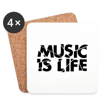musicislifebreak - Dessous de verre (lot de 4) - blanc - Devant