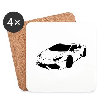 Voiture de sport Lambo - Dessous de verre (lot de 4) - blanc - Devant