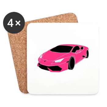 Voiture de sport Lambo - Dessous de verre (lot de 4) - blanc - Devant