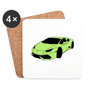 Voiture de sport Lambo - Dessous de verre (lot de 4) - blanc - Devant