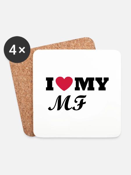 I Love my MF - Untersetzer (4er-Set) - Weiß