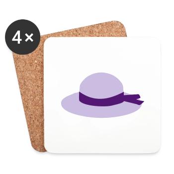 hat - Coasters (set of 4) - white - Front