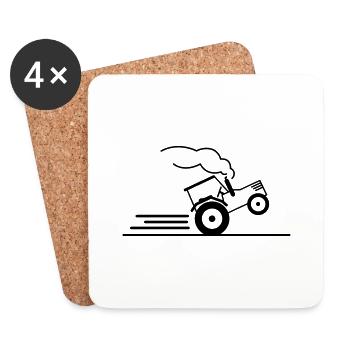 traktor_power_pull_f1 - Dessous de verre (lot de 4) - blanc - Devant