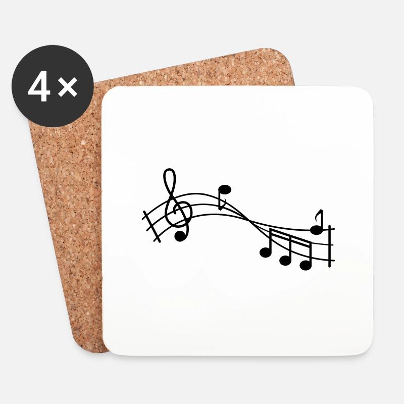 music note - Coasters (set of 4) - white