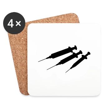hospital medical syringe syringe - Coasters (set of 4) - white - Front
