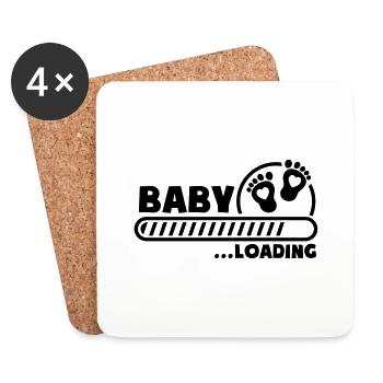 baby_loading_g1 - Dessous de verre (lot de 4) - blanc - Devant