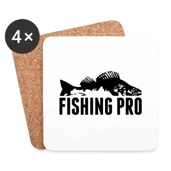fishing_pro_barsch_gg1 - Coasters (set of 4) - white - Front