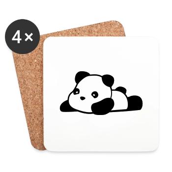 Panda - Dessous de verre (lot de 4) - blanc - Devant