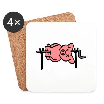 Pig Barbecue - Untersetzer (4er-Set) - Weiß - Vorne