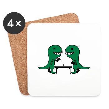 Funny Table Tennis Dinos - Untersetzer (4er-Set) - Weiß - Vorne