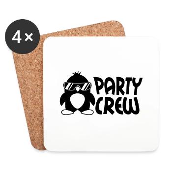 Party Crew Penguin - Dessous de verre (lot de 4) - blanc - Devant