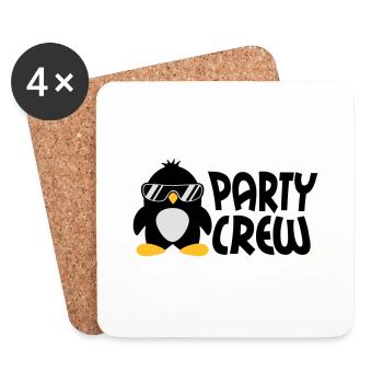 Party Crew Penguin - Dessous de verre (lot de 4) - blanc - Devant