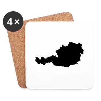 Austria Map - Coasters (set of 4) - white - Front