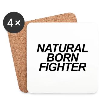 natural born fighter brazilian jiu jitsu - Dessous de verre (lot de 4) - blanc - Devant