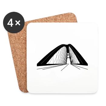 Fehmarnsundbrücke - Untersetzer (4er-Set) - Weiß - Vorne