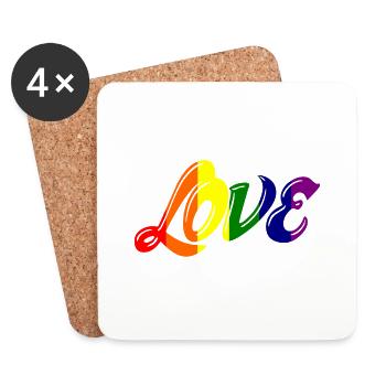 amour de fierté - Dessous de verre (lot de 4) - blanc - Devant